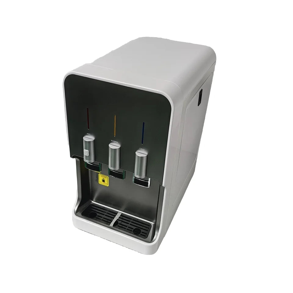 Desktop RO Water Dispenser Hot Cold Normal with 4-Stage Filter Compressor Cooling Child Lock POU